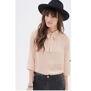 Forever 21 Studded Tie-Front Blouse